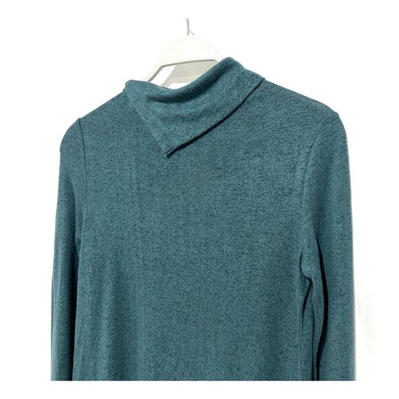 Nic+Zoe NZT Top Sweet Dreams Snap Neck Tee Heathered Teal Women's XSmall New! - Picture 8 of 12